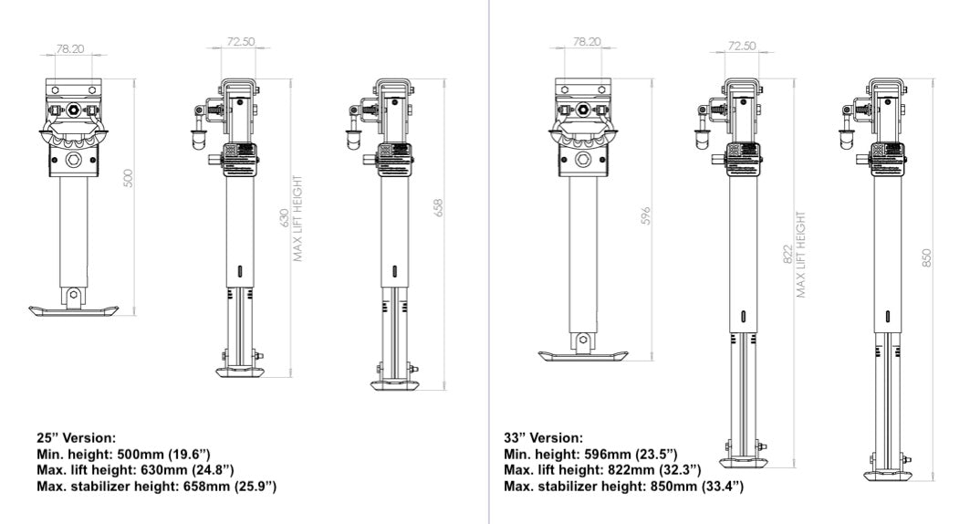 ARK XO CORNER STEADIES – DROP DOWN JACK